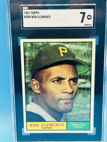 1961 Topps #388 Bob Clemente Graded 7 NM SHARP
