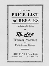 MAYTAG  Multi-Motor Engine & Washing Machine Parts List (please read description