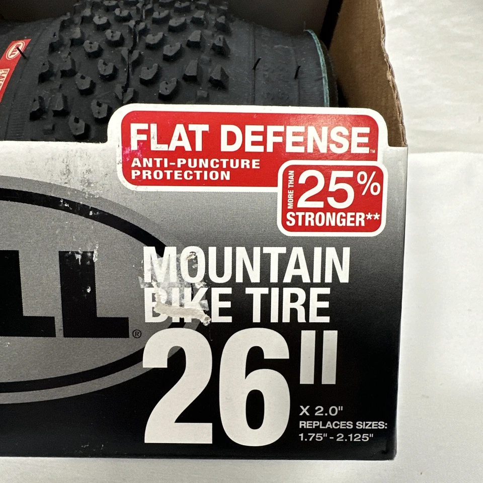 Bell Mountain Bike Tires 26"x2.0", FLAT DEFENSE Anti-Puncture Protection - Image 3 of 4