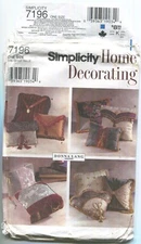 SIMPLICITY 7196 PILLOWS UNCUT 1996