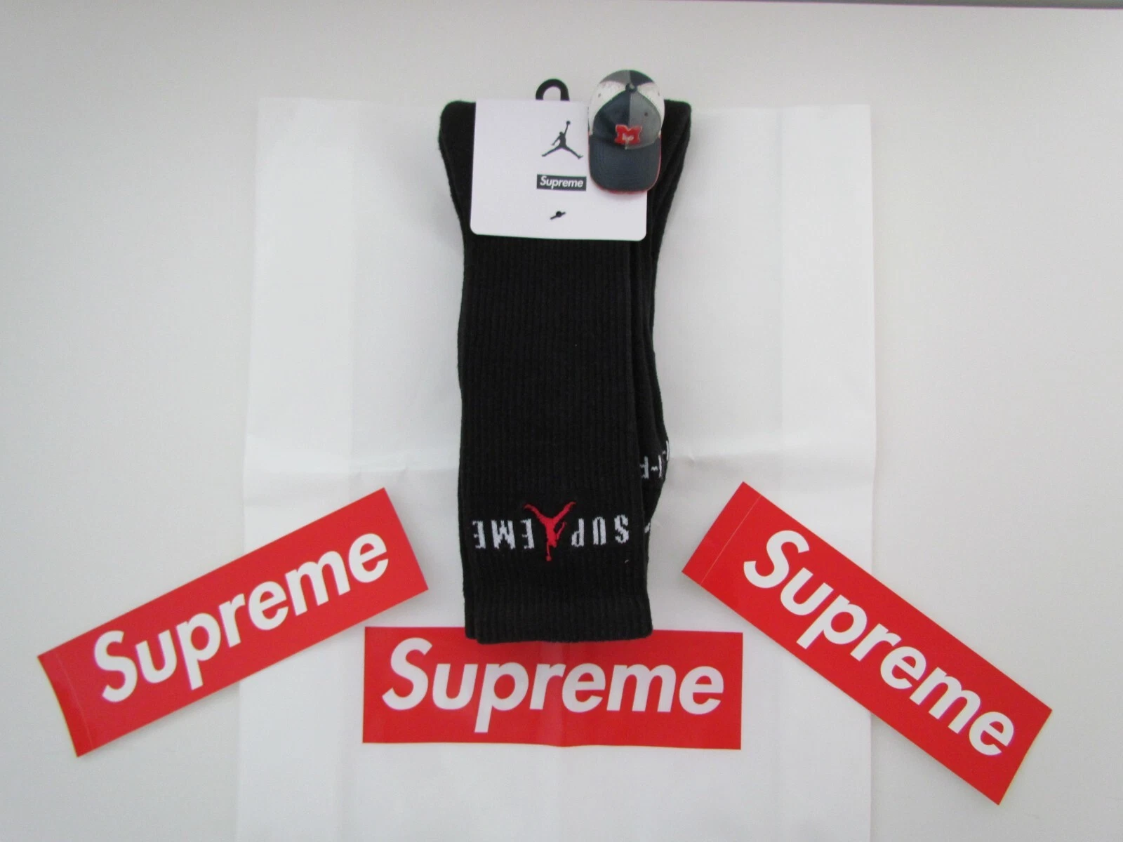 Chaussettes Supreme x Jordan F/W 2024 Crew noires XL boîte logo/biggie/basketball/jumpman