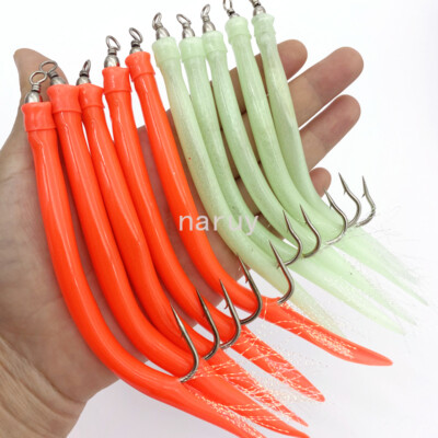 eel fishing bait hook 10Pcs Fishing Hooks Eel Jig Bait Lures Long Shank Offset Octopus Hook Bass  Lure