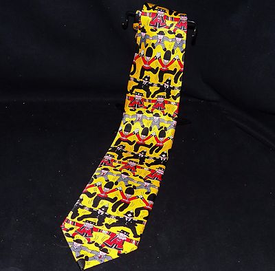 Tieline Seide London Symbole Bankier Bobby Polizist Guardsman Beefeater Gelb Tie