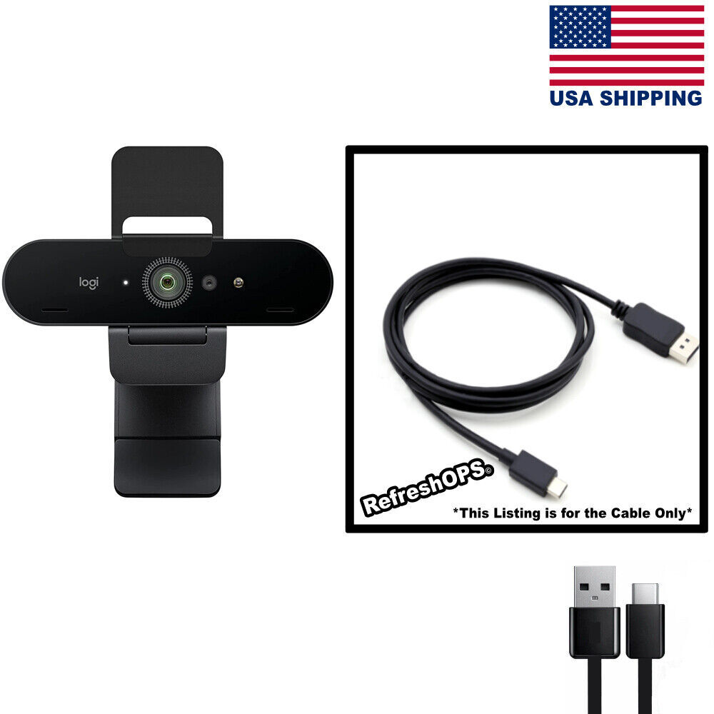 Logitech BRIO Infrared 100x Webcam USB Cable Transfer Cord Replacement0