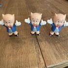 Porky Pig Pvc Figure 1990 Looney Tunes 2.25" Warner Bros Lot Of 3