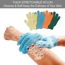 Exfoliating Bath Gloves 4 Pairs Nylon Body Scrub Mitts for Shower - SA3802-3-4-5
