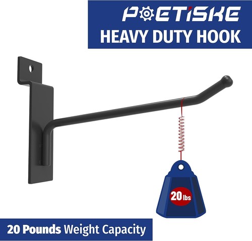 50 Pack Slatwall Hooks Black Hook Slatwall Hooks and Hangers Heavy 6 inch - Picture 5 of 7