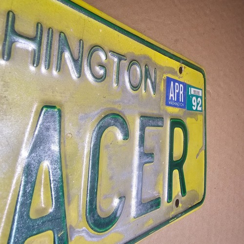 1980s WASHINGTON "RACER" LICENSE PLATE SET 1992 TAG VANITY PERSONAL CAR VEHICLE - 第 15/18 張圖片