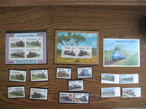 LOT OF TANZANIA RAILROAD STAMPS – TRAINS – MNH