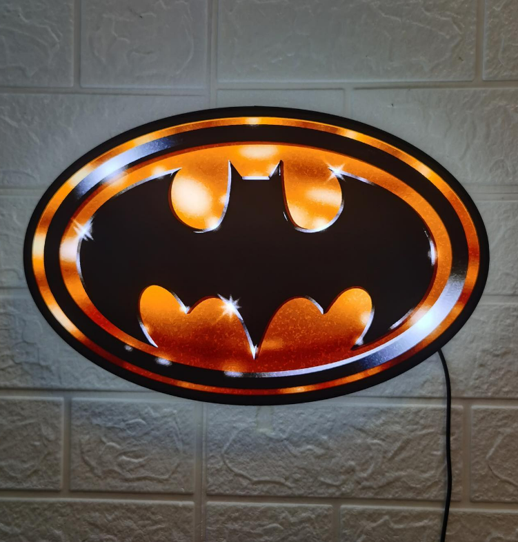Batman 1989 Logo classic 3D Printed [Fully Dimmable - Great