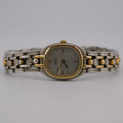 SEIKO 2P20-5320 Two Tone Quartz Analog Women's Watch Sz. 5 3
