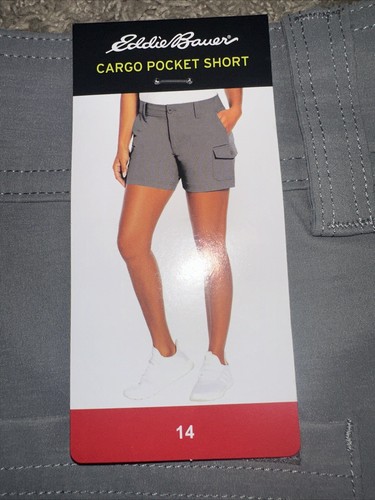 New Women's Eddie Bauer Cargo Pocket Shorts Gray Size 14 MSRP $59.99 - Picture 7 of 7