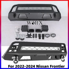 Front Bumper For 2022 2023 2024 Nissan Frontier w/2xD-Rings+A set of Pod Lights