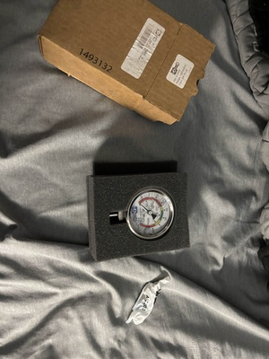 #ad A 18450 A PRESSURE GAUGE – 100 PSI BOTTOM MOUNT INDICATOR FOR ARIEL COMPRESSORS $250.00