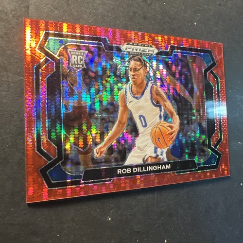 2024 Prizm Draft Picks Rob Dillingham 165 /299 Red Pulsar #6 Variation Rookie RC - Picture 2 of 11