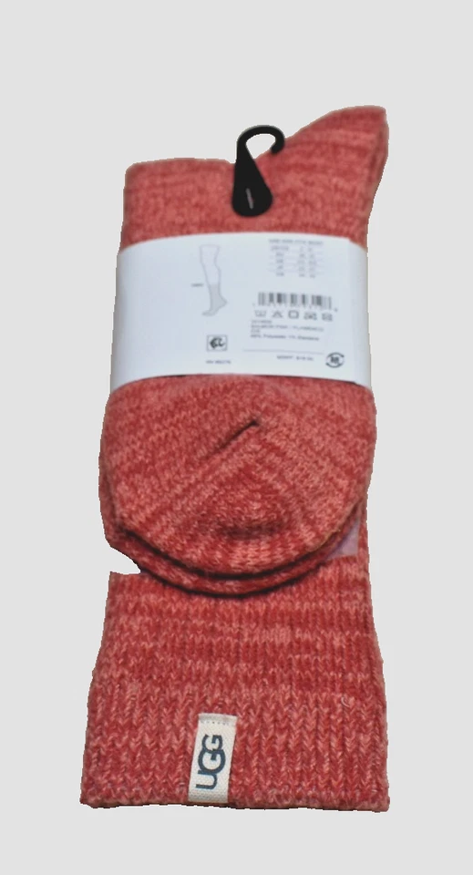 Calcetines holgados de punto acanalado Ugg Australia en rosa salmón ¡Nuevos! Nuevo con etiquetas Foto 3 de 4
