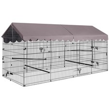 Super Large Metal Chicken Coop with Waterproof Cover Portable Poultry Cage