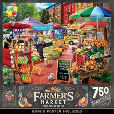 MasterPieces - Farmer's Market - Town Square Booths 750 Piece Jigsaw Puzzle