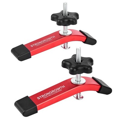 STRONGROWTH T track Hold Down Clamps - Double Cut 6-3/8''L x 1-1/4''W, Red 