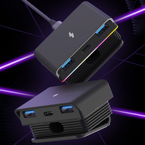 Magnetic Charging Dock 2*USB2.0 Ports For Mouse&Keyboard For Logitech For Razar - Zdjęcie 7 z 16
