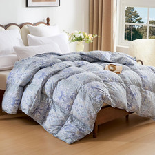 King Size Ultra Soft Blue Paisley Down Comforter All-Season Duvet