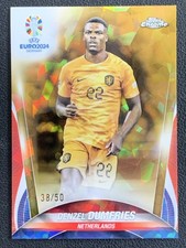 Denzel Dumfries 2024 Topps Chrome Sapphire UEFA Euro Gold /50 #6