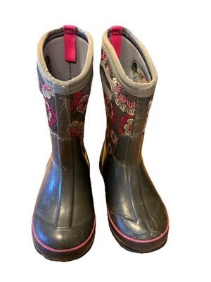 Bogs Classic Pansies Waterproof Insulated Winter Rain Snow Boots Girls Youth 13