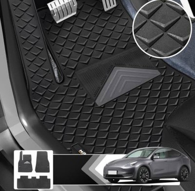 Mibao All-Weather Floor Mats for Tesla Model 3, Waterproof TPE, 3-Piece Black