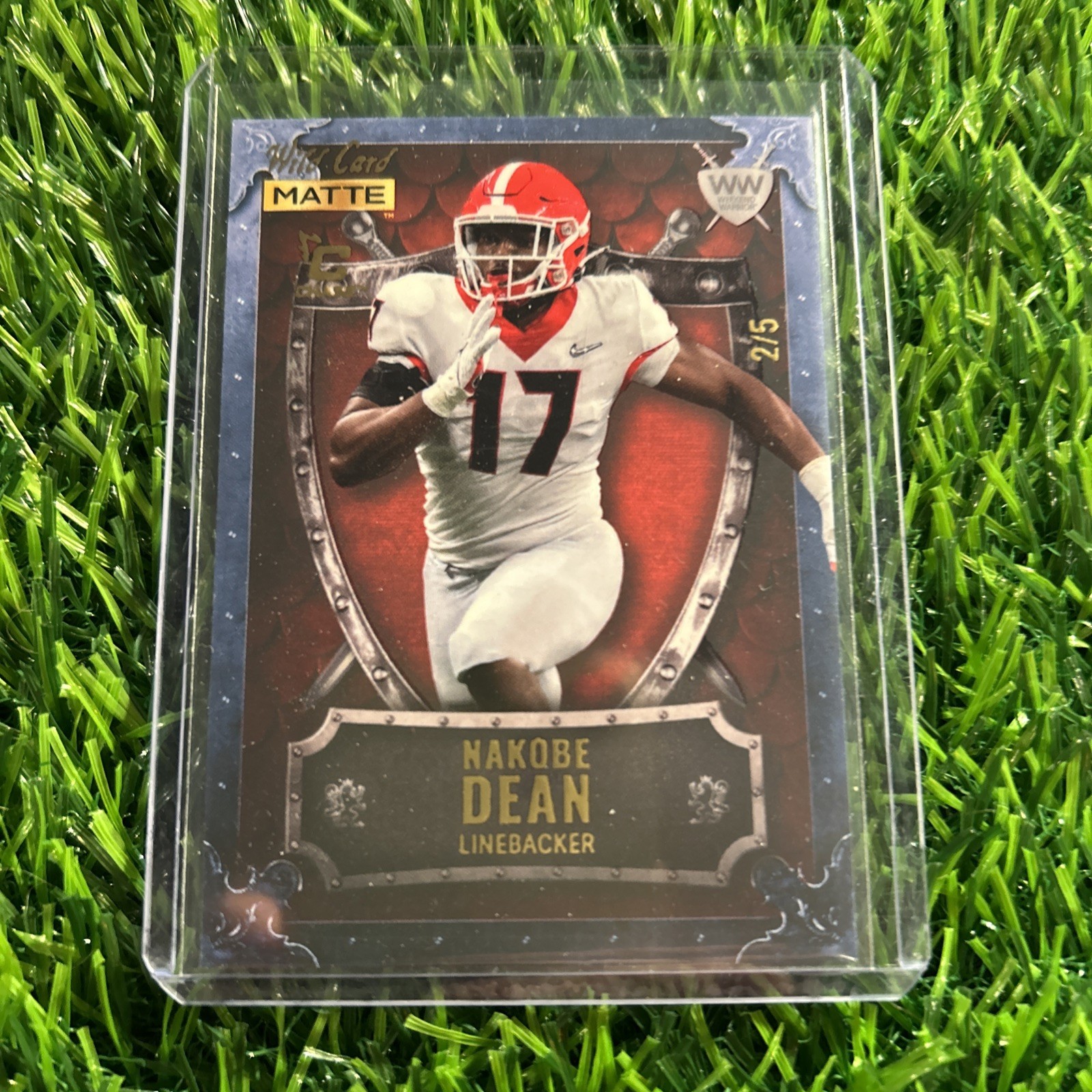 2022  Wild Card Matte #ww-40 Nakobe Dean Blue Georgia /5 Weekend Warrior F29