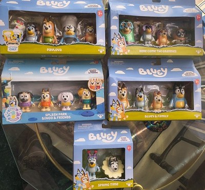 BLUEY FIGURES: 5 NEW SETS: Family, Springtime, Splash Park, Pavlova, Grannies 
