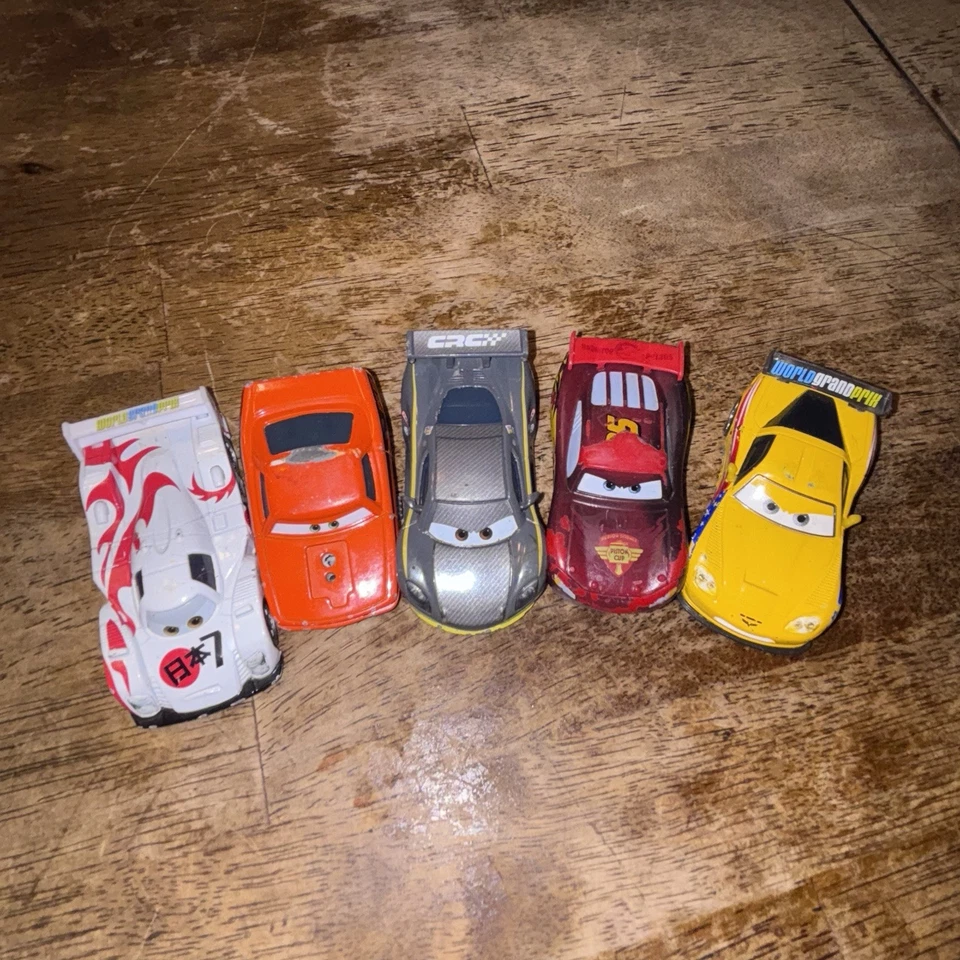Disney Pixar Cars Mixed Movie Vehicles Mattel Diecast Lot of 5 USED - Image 2 of 4