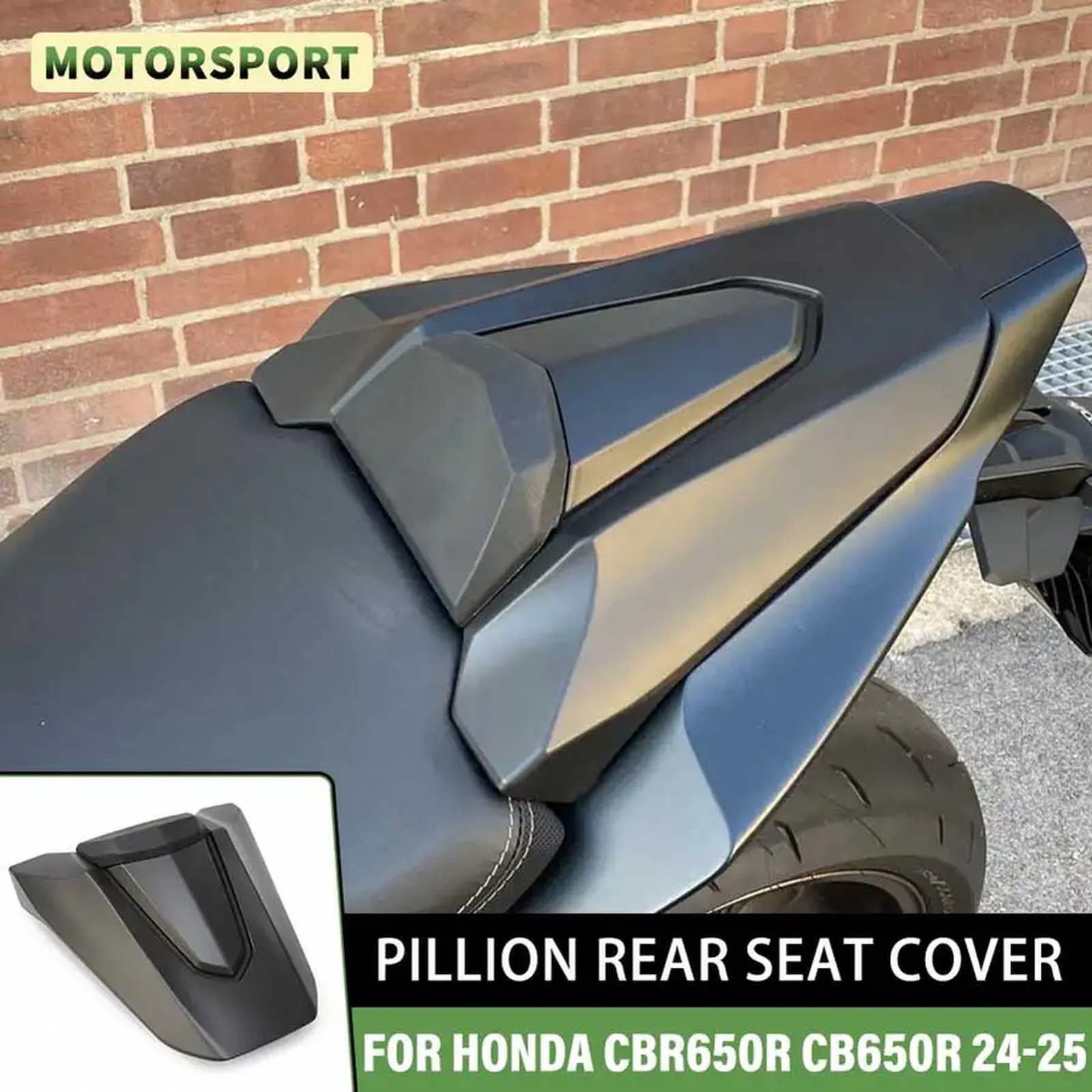 Rear Pillion Seat Cover Tail Cowl for 2024-2025 Sport Motorcycles — Matte Black