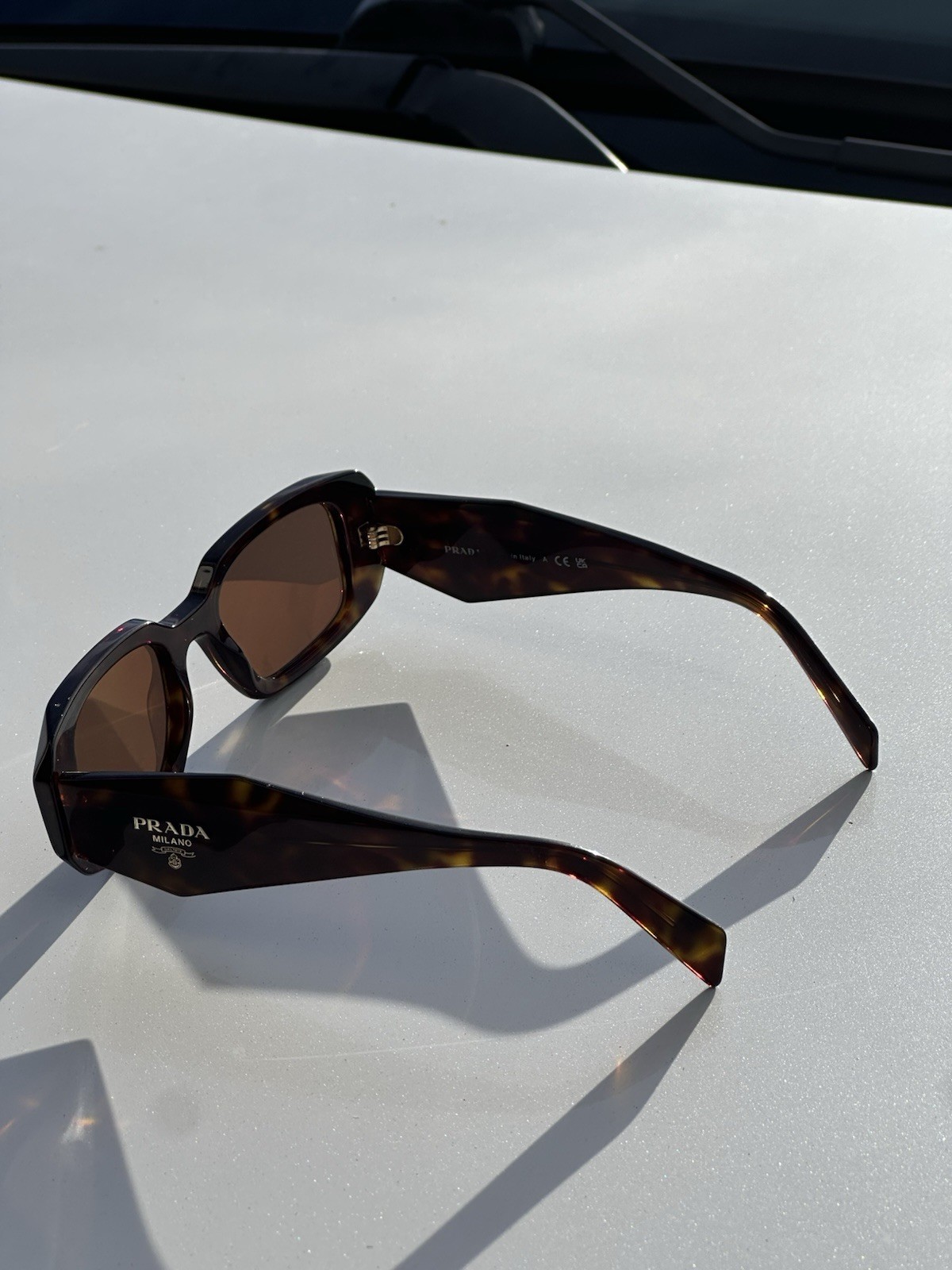 PRADA Oval Sunglasses Tortoise Shell Plastic Fram… - image 8