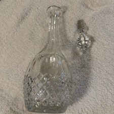 Decanter Clear Glass Liquor Wine Bottle With Stopper Diamond Cut 9