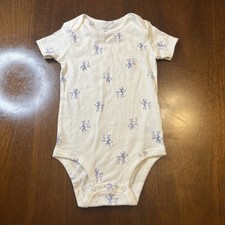 Carter's 24M Baby Bodysuit White Deer Print Short Sleeve 100 Cotton