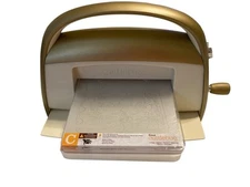 Anna Griffin Gold Cuttlebug Cricut Machine A B C Plates folding w handle die cut