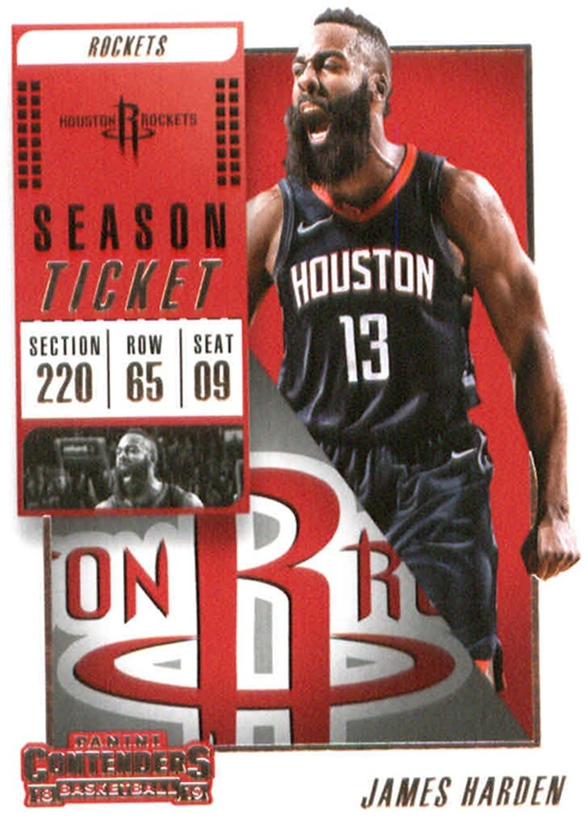 James Harden #38 Basketball Cards 2018 Panini Contenders trading card — raw and PSA graded price guide