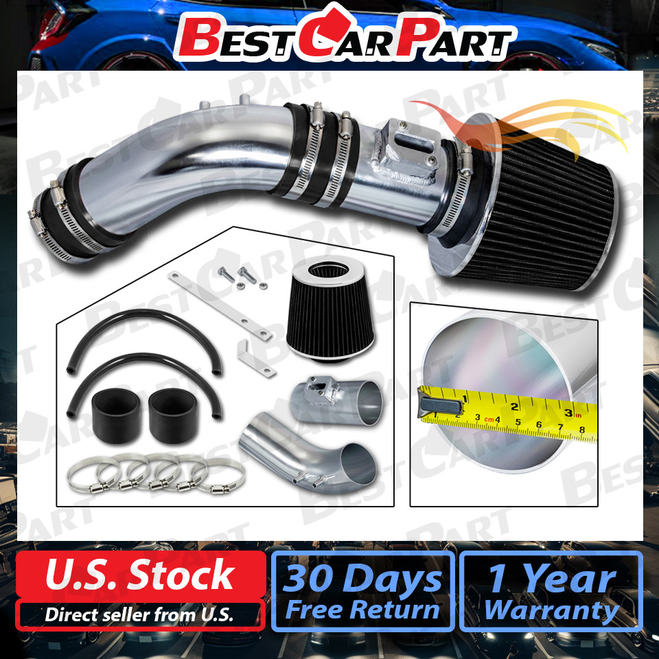 BCP BLACK 04-07 Accord 2.4L L4 SULEV DX LX EX SE Ram Air Intake Kit + Filter