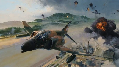 Phantom Fury by Robert Taylor art print signed by Vietnam War Ace Steve Ritchie - Image 1 of 3