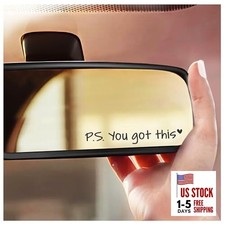 2X I Love You Drive Safe Mirror Sticker, Cute Car You Got This - Black