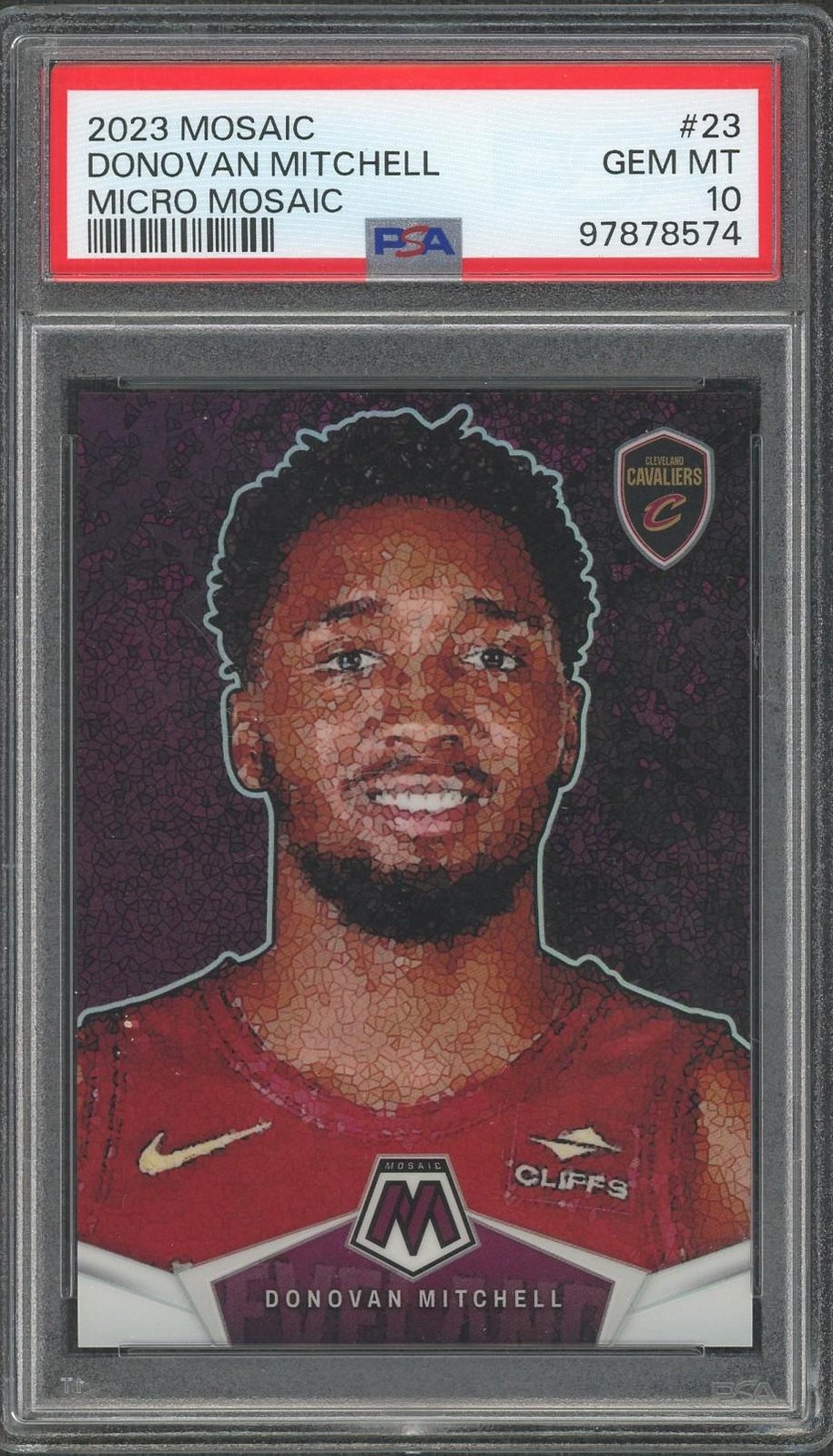 2023 Panini Mosaic Donovan Mitchell Micro Mosaic #23 PSA 10