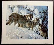 Carl Brenders Limited Edition Signed Print “The Long Distance Hunters” Wolves
