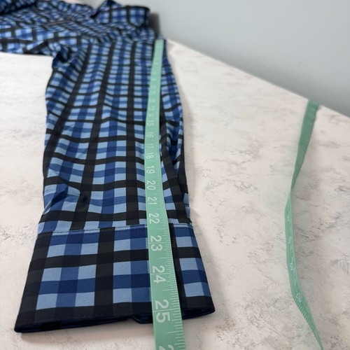 NUEVO CON ETIQUETAS Camisa Mizzen+Principal Borde de Sotavento Sin Botones Talla M Azul Negro A Cuadros - Imagen 7 de 8
