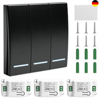 3 StüCk 230V Lichtschalter Set Wifi+Rf 433MHZ Funk Lichtschalter Mit EmpfäNger