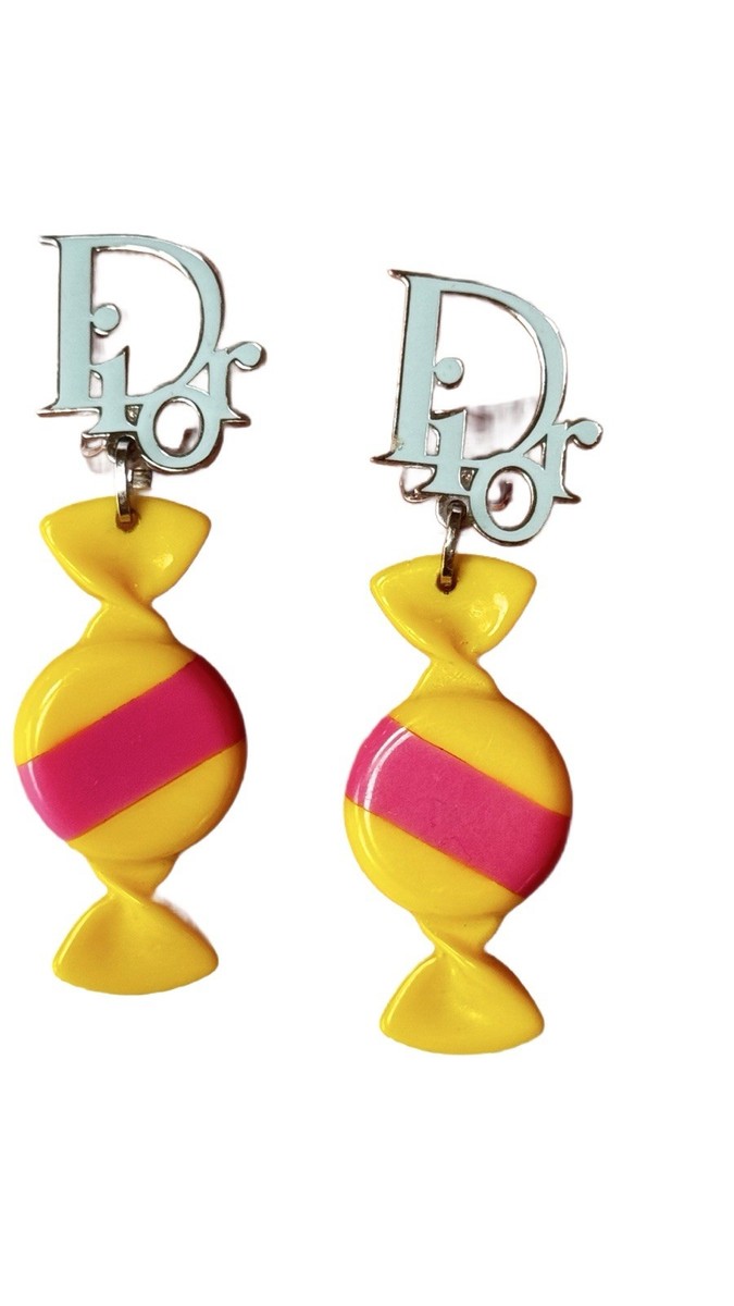 Dior by JOHN GALLIANO★ヌメ革 カンザシ ヘアアクセ DIOR by JOHN GALLIANO Hard Candy Drop Earrings Vintage Y2K | eBay