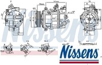 Nissens 890893 Kompressor FüR Klimaanlage Klimakompressor Kompressor