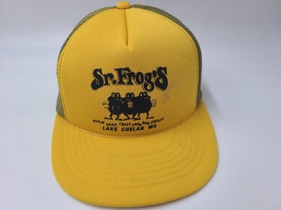 Vintage Senor Frogs Lake Chelan Washington Mesh Snapback (Fits Small) Hat Cap Sr