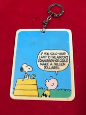 Vintage Peanuts Snoopy Keyring Key fob - 1971 - Rare
