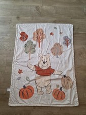 Disney Winnie The Pooh Baby Blanket Fall Pumpkins Leaves Sherpa Soft Lovey 22