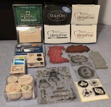 Lot of Stamps  Ink Pads, Arts  Crafts, Versacolor, Great Impressions, Plus N U